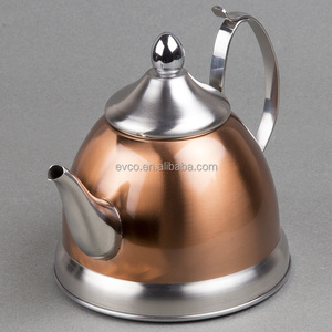 Nobili-<b>Tea</b> 1.0 Qt. Stainless Steel <b>Tea</b> Kettle <b>Tea</b> Pot Teapot Water Kettle Camp Kettle with <b>Infuser</b> Basket in Copper Color - Product Image 4