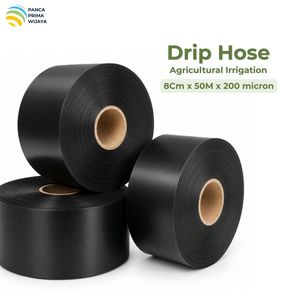 Cinta de Riego por Goteo de PE de Alta Calidad, 8cm x 50m, 200 Micras, Negra, Manguera de Riego Agrícola para Ahorro de Agua - Product Image 1