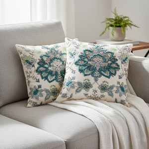 Decorative <b>Throw</b> Pillow <b>Cover</b> Soft Cotton Embroidered Cushion <b>Cover</b>, Couch <b>Sofa</b> Living Room Pillow Case 18 X 18’ - Product Image 2