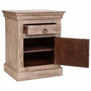 Solid Mango Wood Nightstand <b>End</b> <b>Table</b> Antique Cabinet Accent Side <b>Table</b> for Bedroom Living Room - Product Image 4