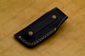Couteau utilitaire pliant OEM DIY en acier Damas fait main, manche composite noir et ivoire, multifonctionnel pour le camping et les activités de plein air - Product Image 3