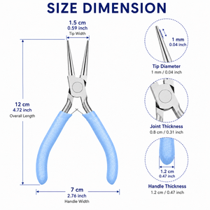 Tapered Baguette Cut Pliers Stainless Steel Blue Handle Jewelry Making Tool For DIY <b>Wire</b> Loop <b>Crafting</b> - Product Image 3