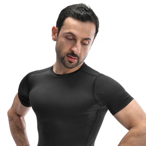 Mens Quick Dry Short Sleeve Compression <b>T</b> <b>Shirt</b> Crew <b>Neck</b> <b>Tight</b> Fit Rash Guard Base Layer Custom Logo Wholesale Factory Supplier - Product Image 6