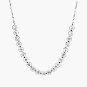 Illusion Extended Smile <b>Necklace</b> With Lab-Grown Diamonds in White Gold - Product Image 5