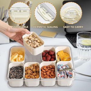 Contenitore Portatile Trasparente per Snack con Vassoio Divisorio, Scatola Snackle con Coperchio e Manico per Conservazione Alimenti, Taglieri per Salumi - Product Image 4