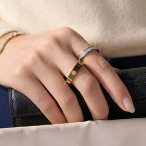 Two Tone <b>Rings</b> with Polished Finish Waterproof Stainless Steel Jewelry for Women Anniversary Gift Wholesale - Product Image 6