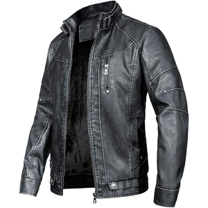 Blouson de motard slim en cuir de vachette véritable pour homme, imperméable, coupe-vent, à capuche, style urbain, collection hiver - Product Image 1