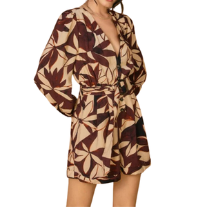 Combinaison d'été légère et respirante à manches courtes et à imprimé floral, style boutique, OEM ODM en gros - Product Image 6