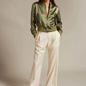 Veste bomber en tissu satin de soie pour femmes, vêtements d'hiver, style hip hop, vêtements de mode pour l'extérieur, veste bomber pour femmes - Product Image 2