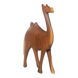 Centre de table en bois sculpté à la main en forme de chameau, idéal pour les cadeaux festifs et la décoration intérieure - Product Image 1