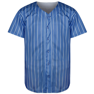 Camiseta de Béisbol a Rayas Azules para Hombre, Manga Corta, Absorbe la Humedad, Ropa Deportiva de Alto Rendimiento, Corte Regular, para Todas las Temporadas - Product Image 2