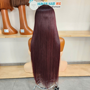 Perruques à fermeture transparente en cheveux vietnamiens bruts Super Double Drawn, perruque en cheveux humains vierges ultra-lisses avec dentelle, densité 250 - Product Image 4