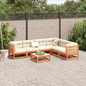 Set Divano da Giardino in Crema Marrone Cerato - Product Image 3