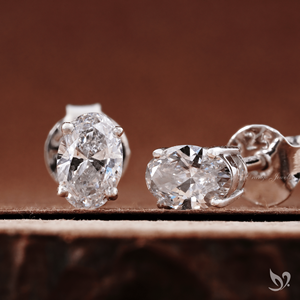 Oval Cut Lab Grown Diamond <b>Stud</b> Earrings Prong Set 925 Sterling <b>Silver</b> Dainty Elegant Everyday Wear - Product Image 4