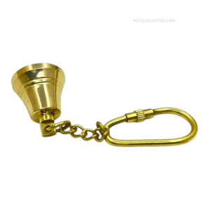 พวงกุญแจระฆังเรือทองเหลืองขนาดเล็ก ของตกแต่งกระเป๋าสไตล์โบราณ - Product Image 1