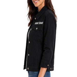 Chaqueta de Mezclilla Lavada para Mujer, Estilo Otoñal, Premium, Elegante, de Algodón Resistente y Cómodo, Diseño Clásico Personalizado - Product Image 3