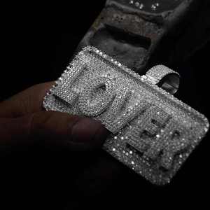 Custom Iced Out Letter Pendant Moissanite <b>Charm</b> <b>Silver</b> Plated 925 <b>Silver</b> Name Jewelry for Gift Party - Product Image 2