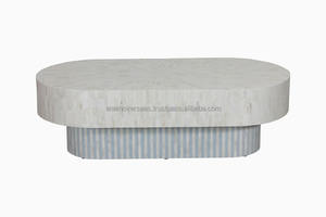 Luxury Eco-Friendly Polished Bone Inlay <b>Coffee</b> <b>Table</b> Designer Handmade - Product Image 2