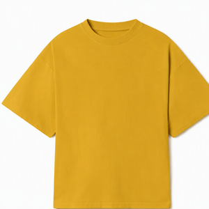 เสื้อยืดคอกลมแขนสั้นสีเขียวสำหรับผู้ชาย ทรงปกติ ผ้าเจอร์ซีย์คอตตอน ย้อมสีพื้น ผ้าถัก - Product Image 5