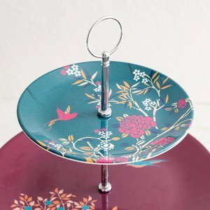 Premium Quality Enamel Decorative Round 3 Tier Metal Cake Stand Dessert Server Floral Display Plate China Home <b>Party</b> Hotel <b>Table</b> - Product Image 5