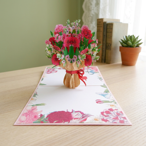 Handmade 3D Pop Up Flower Bouquet Greeting Card Laser Cut Paper Craft for <b>Valentine</b> Day Mother's Day Gift - Product Image 5