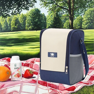 Sac isotherme grande capacité en tissu Oxford imperméable avec poches latérales en filet pour les repas, idéal pour les voyages et le travail - Product Image 1