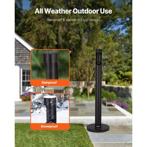 Cendrier extérieur commercial autoportant résistant aux intempéries pour collecter les mégots de cigarette - Product Image 5