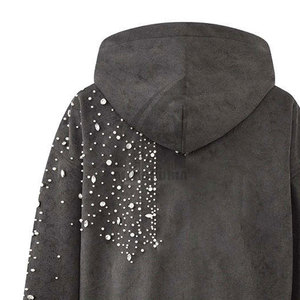 Custom Made Design High Quality Basics <b>Pullover</b> <b>Men</b> Rhinestone Hoodies Solid Color Plus Size <b>Men</b> Rhinestone Hoodies - Product Image 6