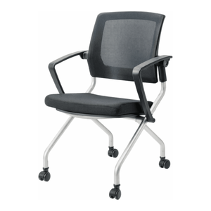 Modern Fabric Folding <b>Office</b> <b>Chair</b> with Mesh Back Soft <b>Cushion</b> and Casters for Lab Use - Product Image 3