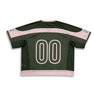 2026 Oversized Crop Boxy American Football Jersey Retro Streetwear Mesh Short Sleeve 100% <b>Polyester</b> V-neck Adjustable Strap - Product Image 3