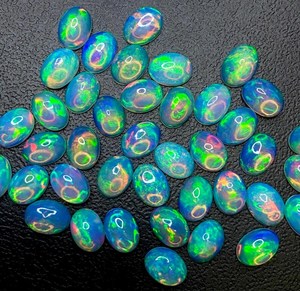Lot de cabochons d'opale d'Éthiopie, qualité calibrée, 6x4mm à 6x8mm, opale naturelle pour la création de bijoux - Product Image 2