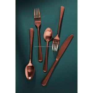 Articles de table rose gold, ensembles de couverts en acier inoxydable de haute qualité, finition cuivre, prix de gros - Product Image 1
