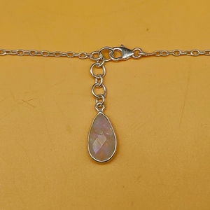925 Sterling <b>Silver</b> Faceted Moonstone <b>Chain</b> Necklace Handmade Oval Shape Designer Jewelry for Anniversary Fine <b>Chains</b> Gift Idea - Product Image 3