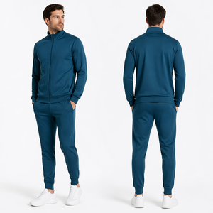 Ensemble de survêtement unisexe bordeaux 2 pièces, sweat-shirt à fermeture éclair intégrale et pantalon de jogging, couleur unie, vêtements décontractés pour adultes, saison d'automne - Product Image 6