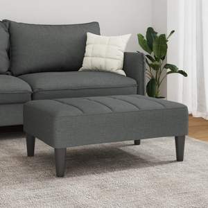 Repose-pieds gris foncé 100 % polyester avec contreplaqué, plastique et mousse – Catégorie de produits : Tabourets et ottomanes de taille moyenne - Product Image 3