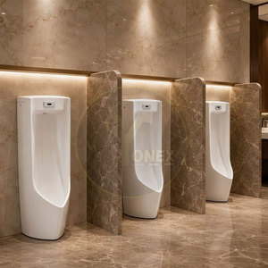 Urinoir commercial automatique à capteur mural en céramique blanche pour hommes, sans contact, économiseur d'eau - Product Image 5