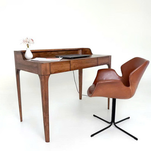 Modern <b>Solid</b> <b>Wood</b> Adjustable Writing <b>Desk</b> with Drawer Durable Construction Integrated Lighting - Product Image 3