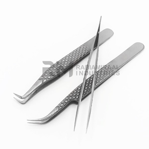Pince à épiler pour extensions de cils RMI Silver Shin, poignée diamant, acier inoxydable, pointe de précision lisse, 10 mm, emballage - Product Image 4