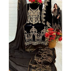 ROBE FOX GEORGETTE AVEC 5MM SEQUENCE TRAVAIL AVEC PLEINE MANCHES AVEC TUSSEL AVEC SOIE INTÉRIEURE (ENTIÈREMENT COUSSÉ - Product Image 2