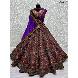 Fabzone Indian Bridal Velvet Collections Vestidos de novia con Zarkhan Work para novias - Product Image 4