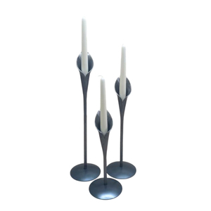 Nordic Vintage <b>Silver</b> Metal Taper Candle Holder With Elegant Leaf Vine Stem Design Handcrafted Floral <b>Candlestick</b> For Wedding - Product Image 2