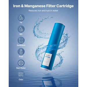 Cartuccia di Ricambio per Filtro Acqua Domestico 4.5'' X 20'', Filtro a 3 Stadi per Riduzione di Ferro e Manganese, Materiale PP - Product Image 2