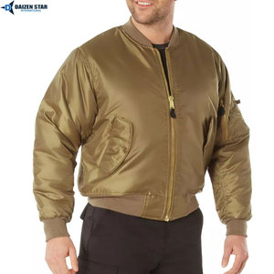 DAIZEN <b>STAR</b> INTERNATIONAL Men Bomber <b>Jacket</b> Solid Color Zipper Closure Windproof Stand Collar Front Casual Outerwear Winter Wear - Product Image 1