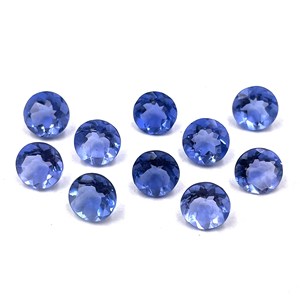 Lote de Gemas Sueltas de Fluorita Natural, Corte Redondo Facetado de 8-12 mm, Piedra de Fluorita Azul Pleocroica para la Fabricación de Joyas - Product Image 3