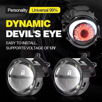 Phares LED TCYATO pour voitures, feux antibrouillard dynamiques à effet œil de démon, lentille LED, phare multimodes avec double télécommande