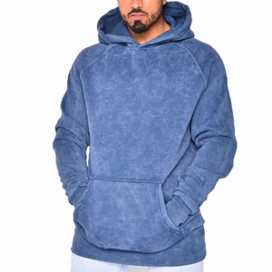 Sweat-shirt à capuche oversize pour homme, vert fluo uni, en molleton bouclette, décontracté, pour l'automne, avec poches, coupe classique, tricoté - Product Image 4