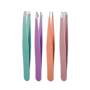 Pinzas para Cejas de Acero Inoxidable A and S Network, Punta Puntiaguda, Diseño Moderno Inclinado, Duraderas, Disponibles en 6 Colores - Product Image 1