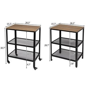 Carrello da Cucina a 3 Ripiani con Ruote, Scaffale Portaoggetti in Metallo, Carrello per Microonde per Soggiorno e Isole Cucina - Product Image 6