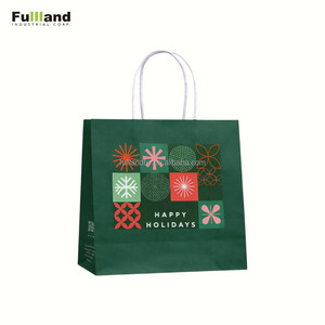 Sac en papier personnalisable imprimé avec poignées, thèmes Noël et Halloween, écologique et biodégradable, avec poignées torsadées. - Product Image 1