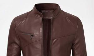 Premium Quality Men's Genuine Leather Moto Biker <b>Jacket</b> <b>Zipper</b> Closure Slim Fit Autumn Wear - Product Image 2